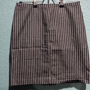 Vintage Navy White/Yellow striped Skirt.